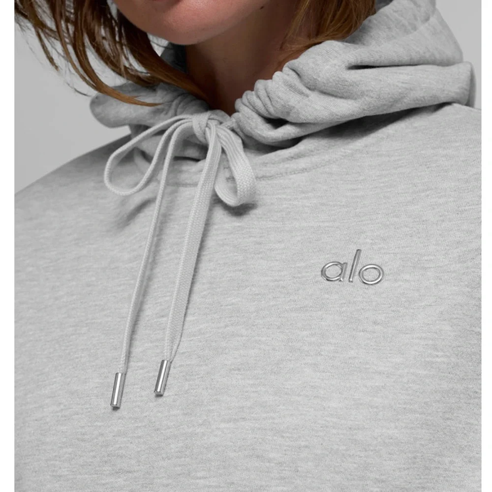 ALO Yoga Light Gray Hoodie Sweatshirt